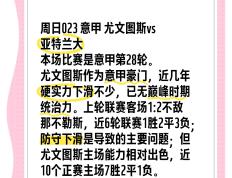 开云体育平台APP-亚特兰大主场惜败尤文图斯，遭遇背靠背失利